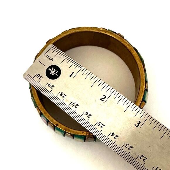 Brass inlay bangle bracelet - Picture 5 of 7